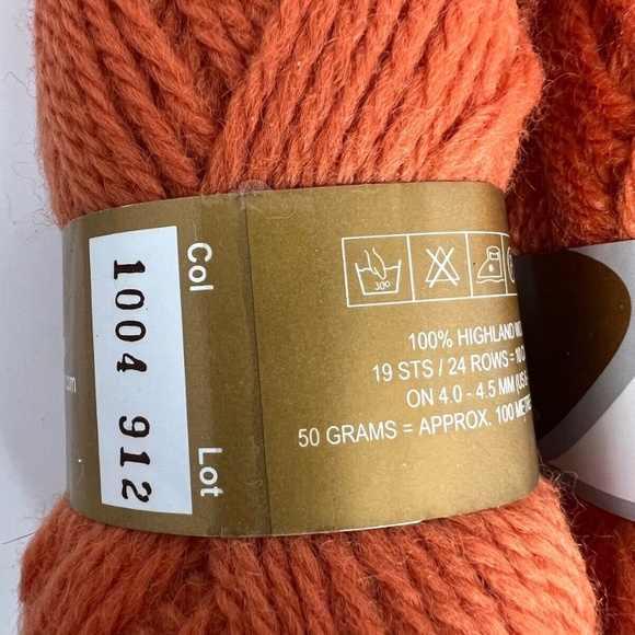 Lot Of 7 Elann Collection Peruvian Highland Wool Orange Same Dye Lot 50 grams ea - Picture 4 of 5